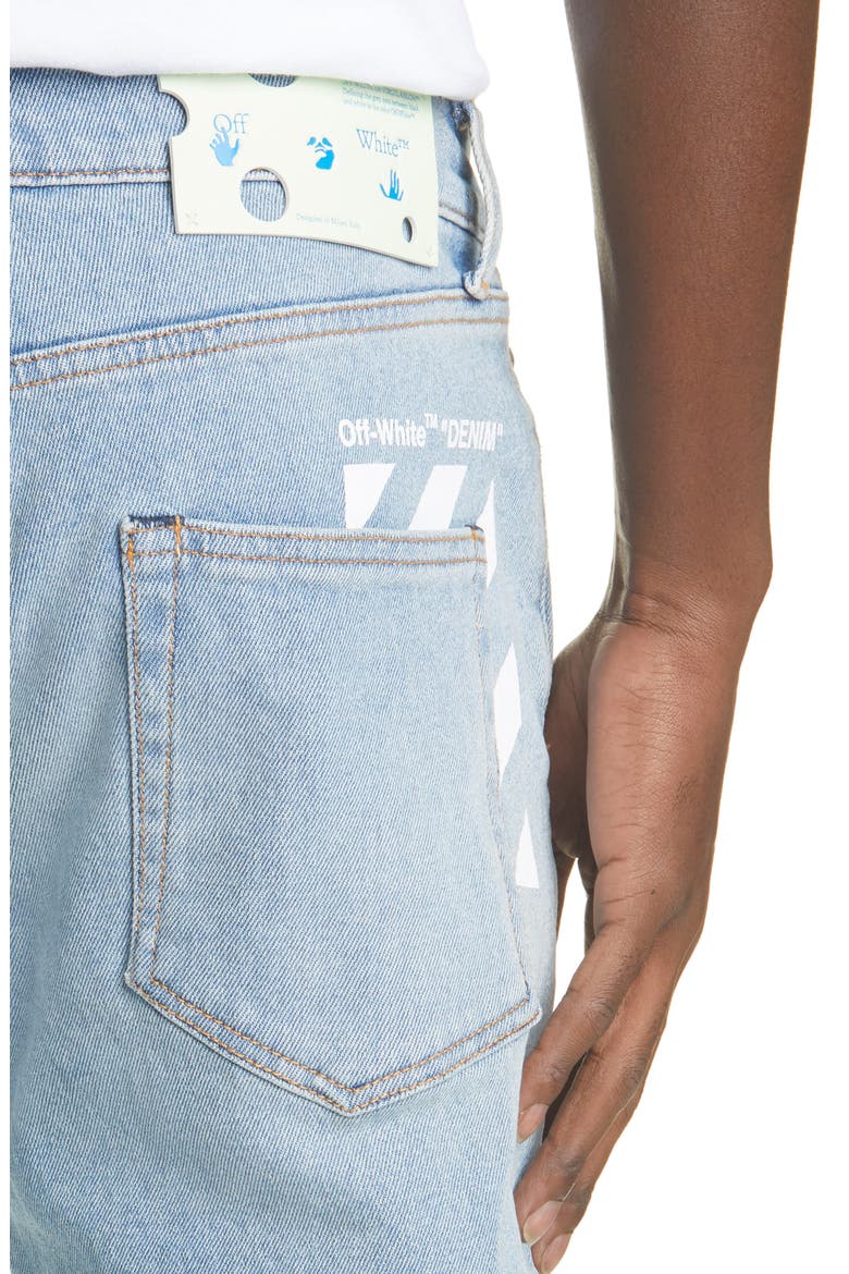 Logo Slim Fit Jeans, Alternate, color, BLEACH WHITE
