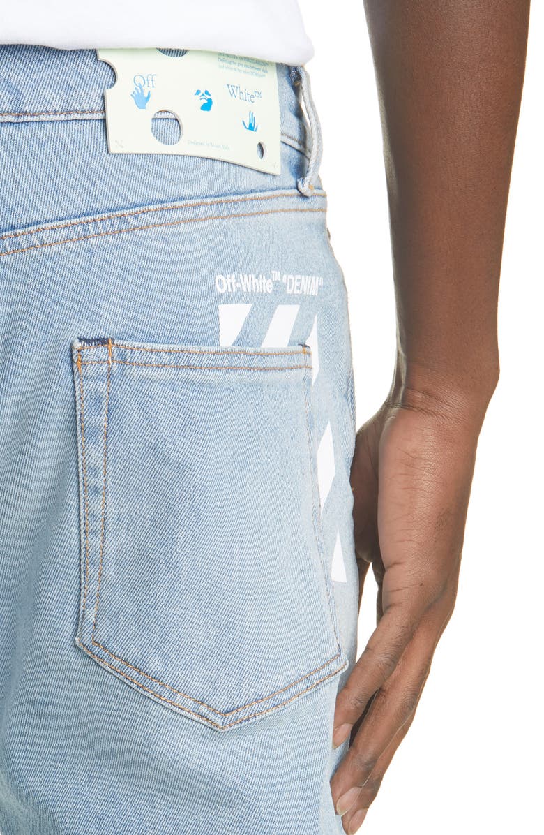 Off-White Logo Slim Fit Jeans, Alternate, color, 