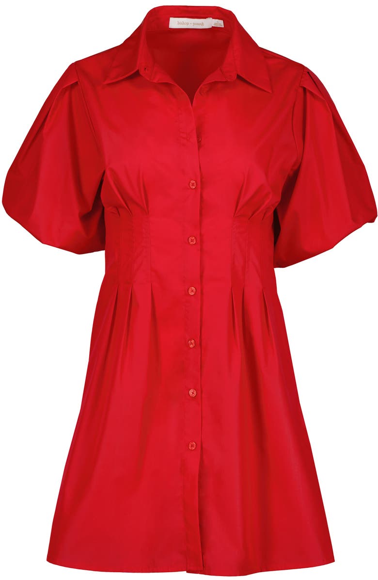Bishop + Young Jacqueline Bubble Sleeve Dress, Alternate, color, Cherry