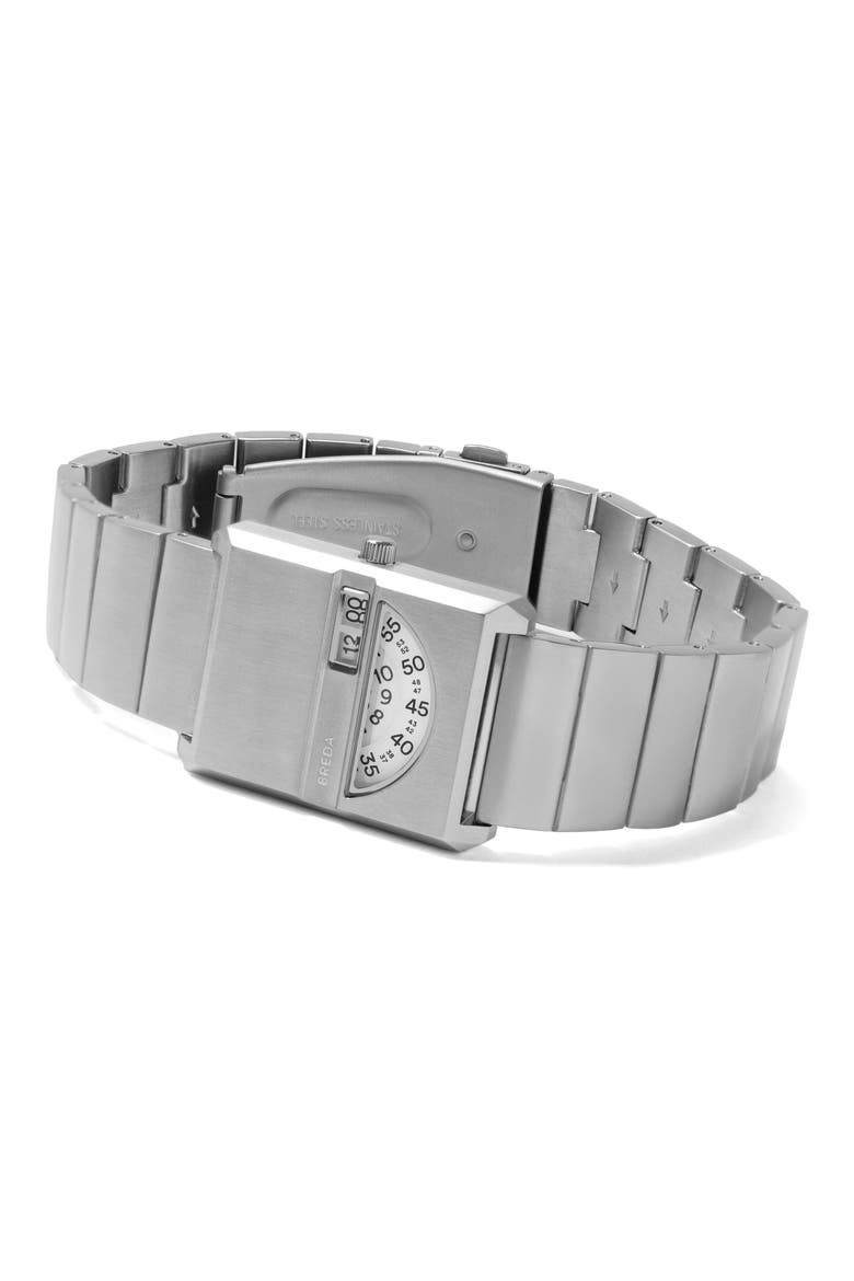 Pulse Tandem Stainless Steel Bracelet Watch, 26mm, Alternate, color, SILVER