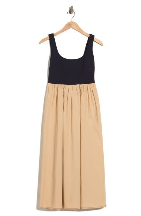 Selena Mixed Media Midi Dress