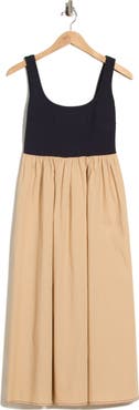 Diane von Furstenberg Selena Mixed Media Midi Dress
