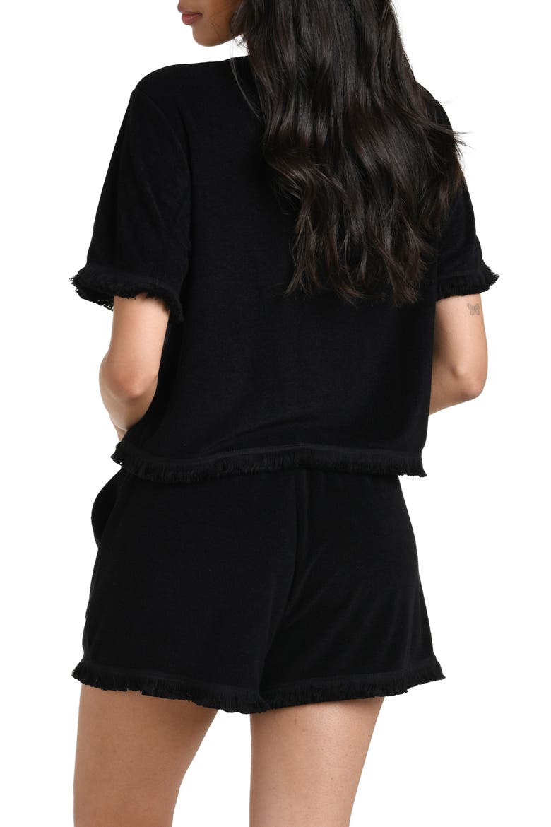 Wild Nomad Fringe Trim Cover-Up Shirt, Alternate, color, BLACK