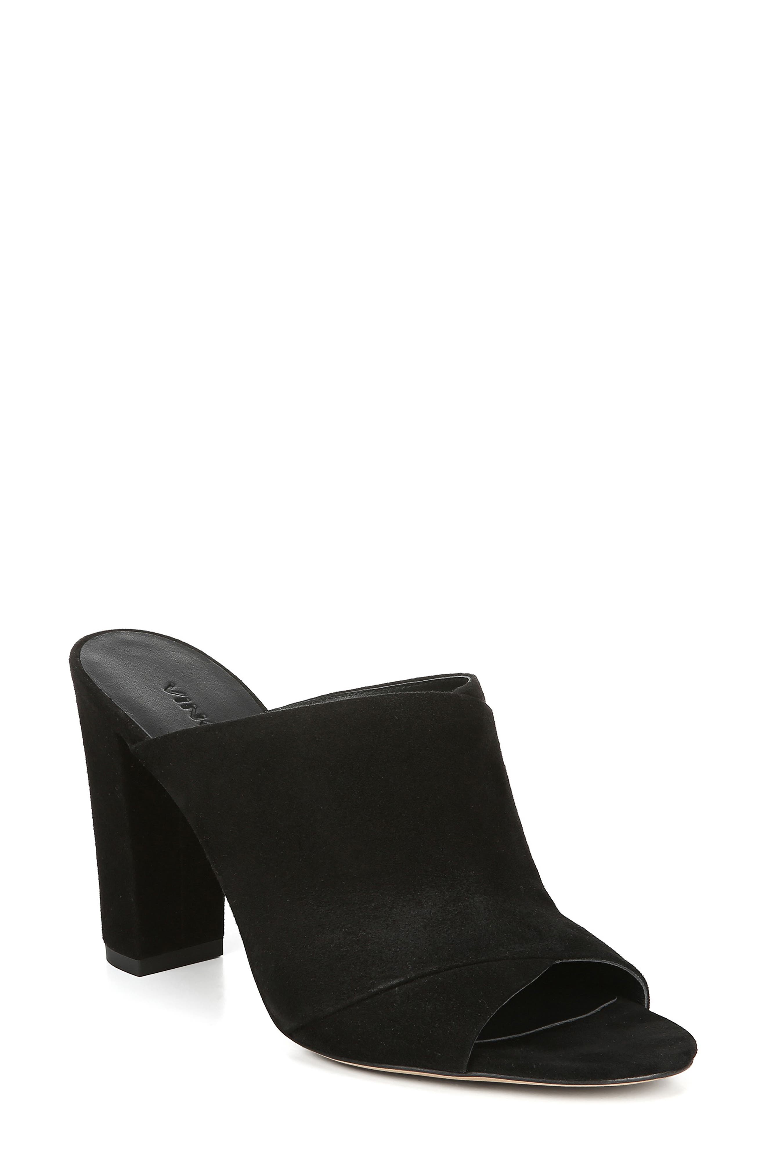 Heath Cross Strap Sandal, Main, color, BLACK SUEDE