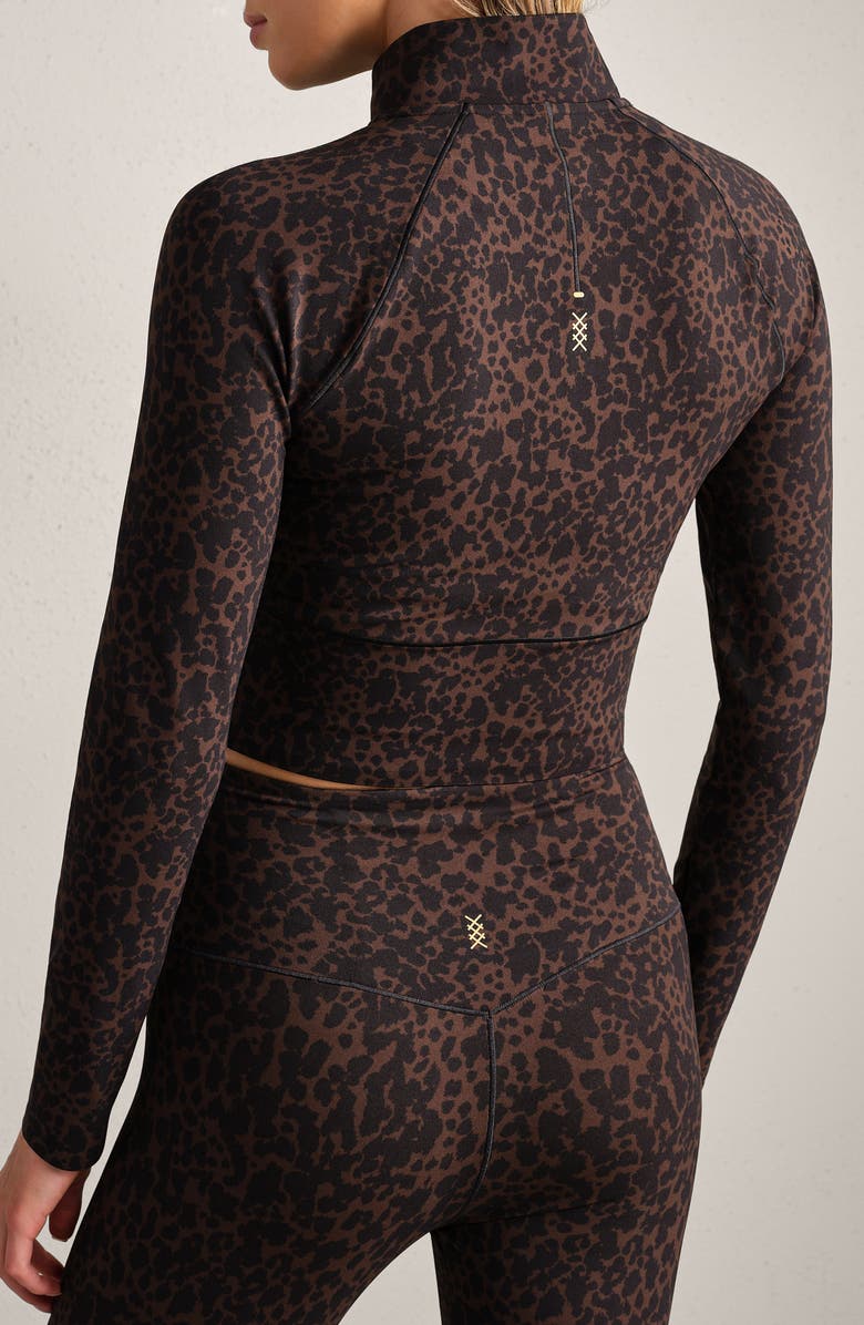 Rhone Revive Leopard Quarter Zip Top, Alternate, color, Java Leopard