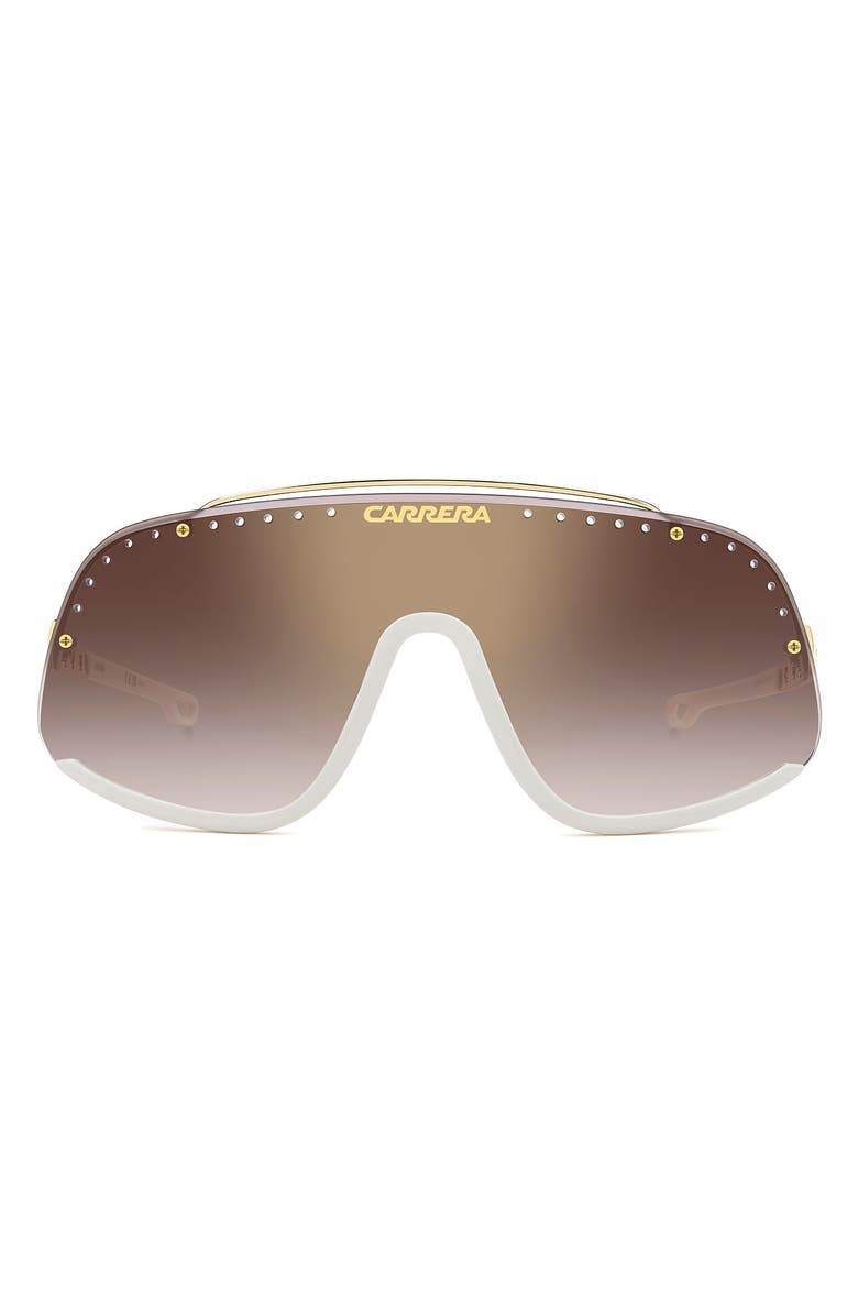 Carrera Eyewear FLAGLAB 16 99mm Gradient Shield Sunglasses, Main, color, Gold Ivory