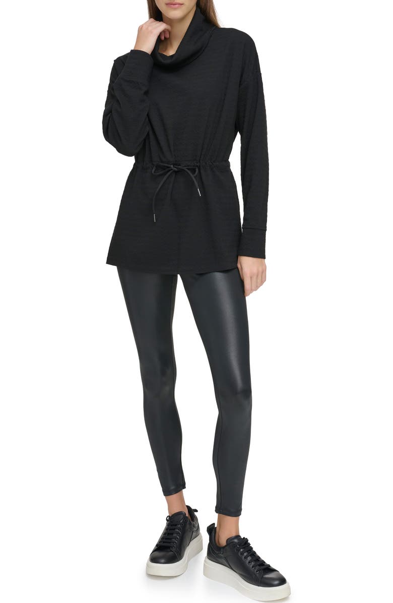 Andrew Marc Sport Textured Cowl Neck Tunic, Alternate, color, 