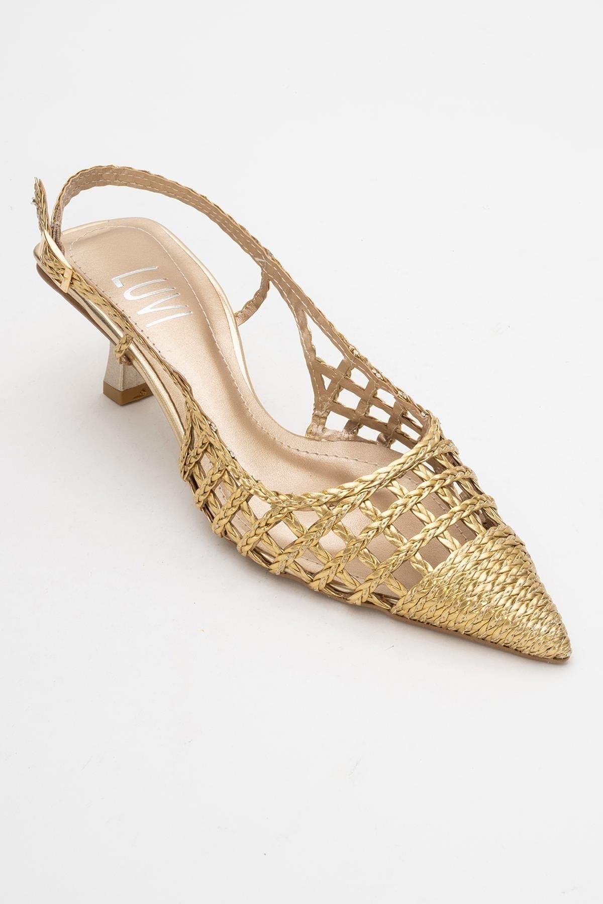 Heaven Knitted Pointed Toe Pump, Alternate, color, Gold