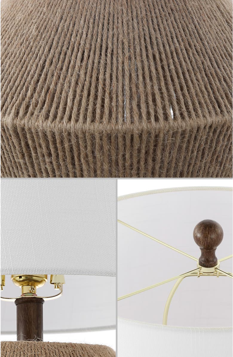 JONATHAN Y Alma 21.75" Coastal Rustic Iron/Rope LED Table Lamp, Brown, Alternate, color, Brown