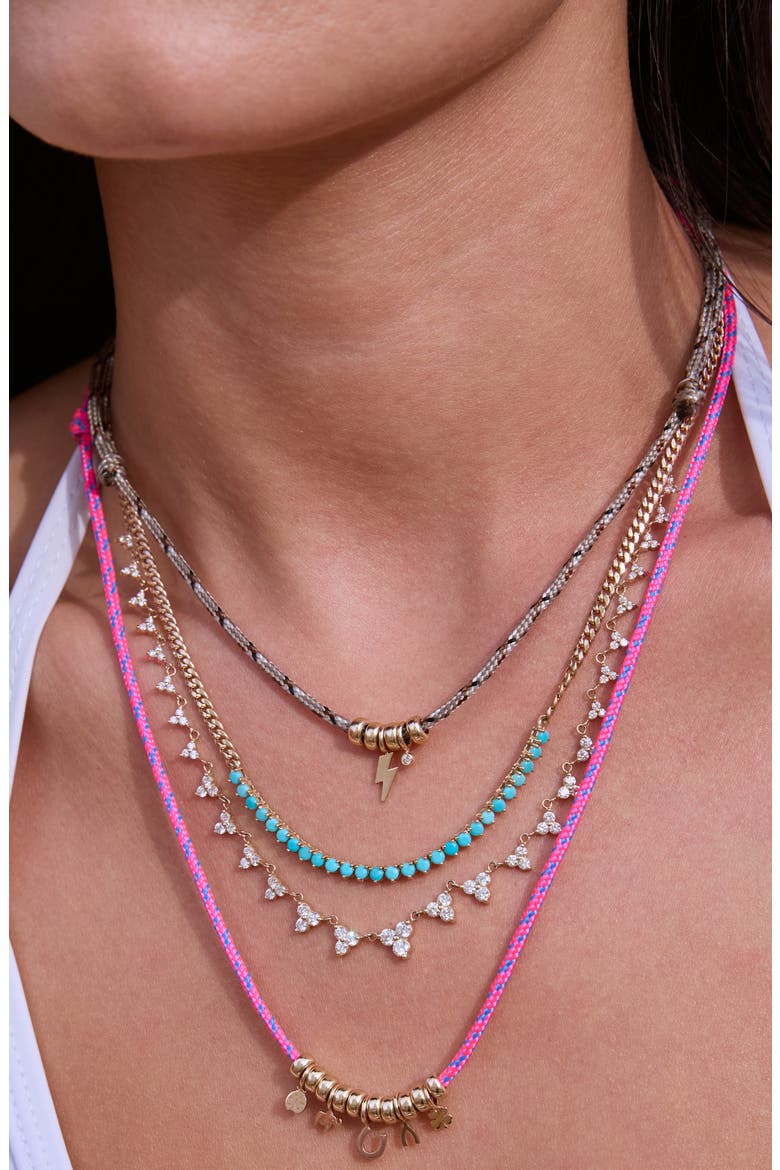 14K Gold Turquoise Curb Chain Necklace, Alternate, color, 14K YELLOW GOLD / TURQUOISE