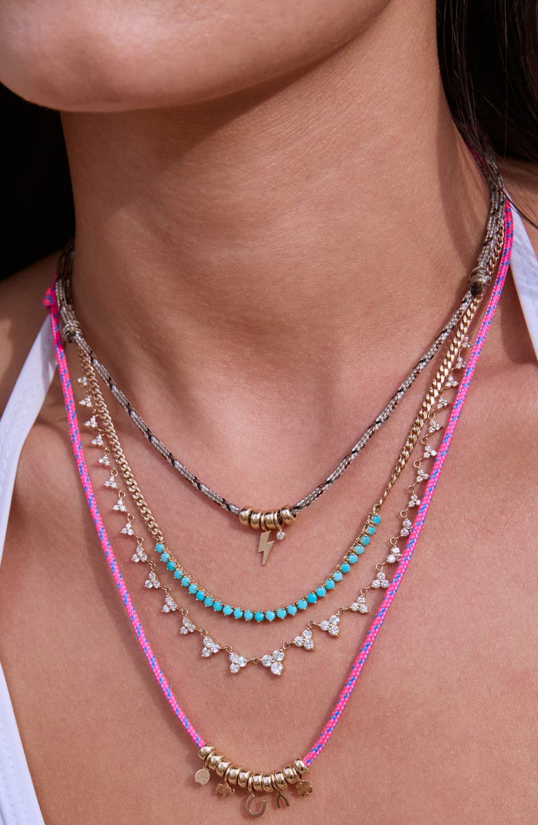 Zoë Chicco 14K Gold Turquoise Curb Chain Necklace, Alternate, color, 14K Yellow Gold / Turquoise