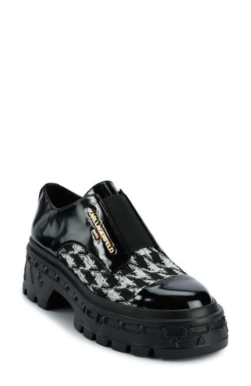 KARL LAGERFELD PARIS Lakely Lug Sole Loafer in Black/White 