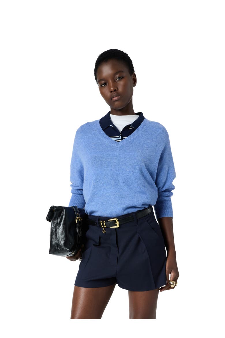 Lenae V-Neck Loose Fit Jumper, Main, color, Periwinkle