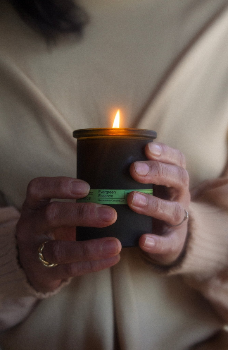 Summer Solace Tallow Evergreen Essence Candle Regenerative Tallow, Alternate, color, Dark Green / Cork
