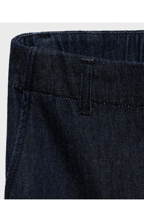 Mango High Waist Wide Leg Denim Pants In Black