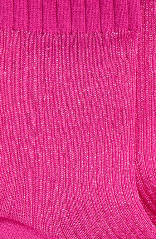 Nordstrom Sparkle Sheer Rib Quarter Socks In Pink
