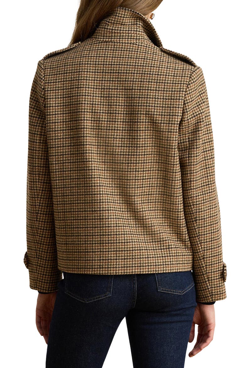 Double Breasted Wool Blend Jacket, Alternate, color, LODEN BOX CHECK