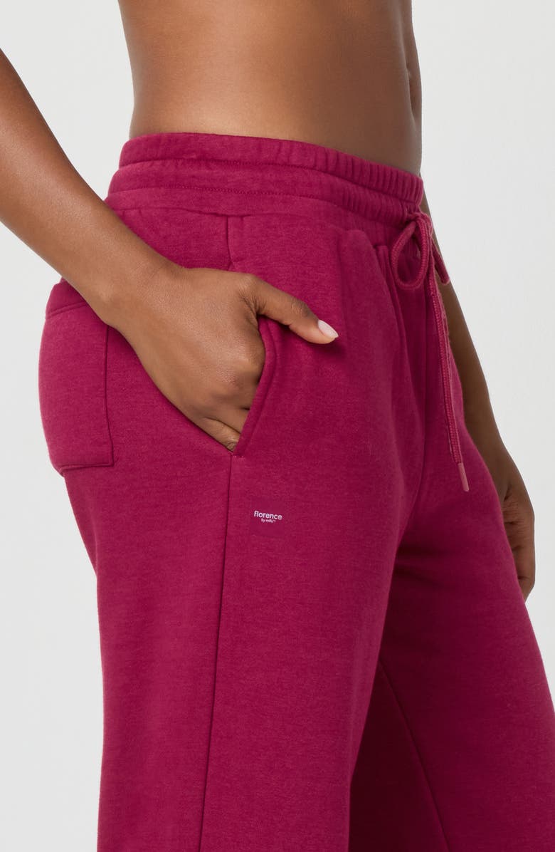 Florence by Mills Cozy Crush Wide Leg Sweatpants, Alternate, color, Bing Cherry
