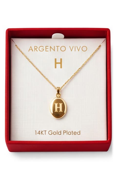 Initial Oval Locket Necklace
