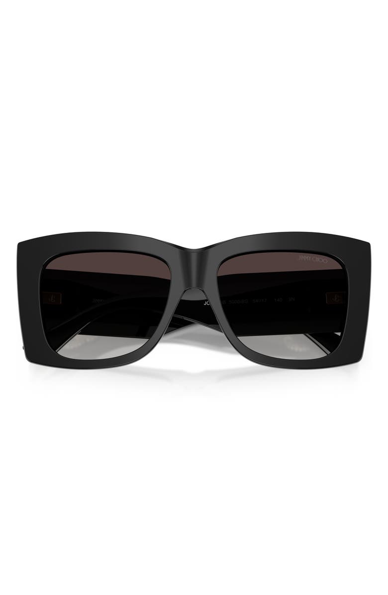 Jimmy Choo 54mm Gradient Square Sunglasses, Alternate, color, Black / Grey Gradient