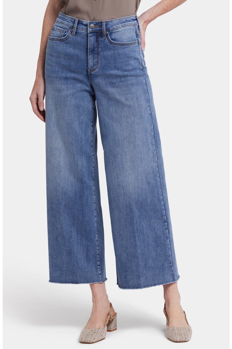 Brodi Cool Embrace® Frayed High Waist Ankle Wide Leg Jeans, Main, color, BARCELONA BREEZE