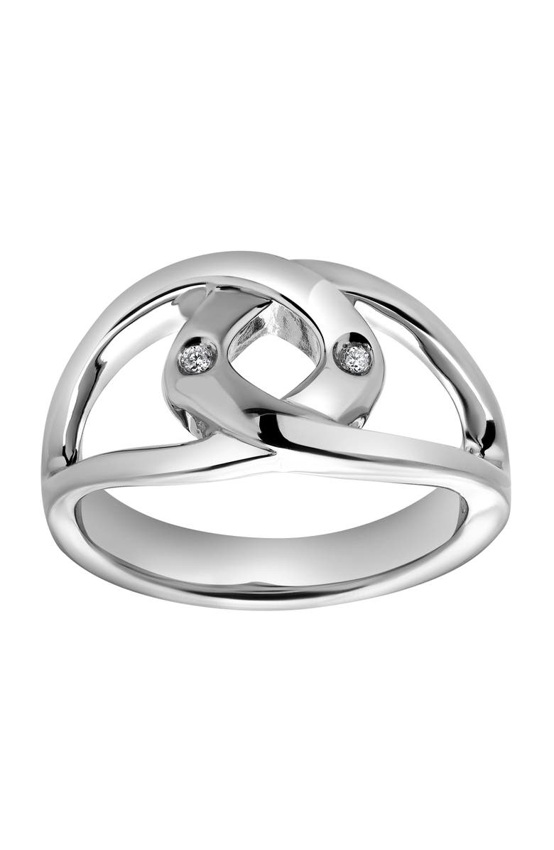 LuvMyJewelry Paloma Sterling Silver 0.02 Ct Diamond Sculptural Ring, Main, color, 