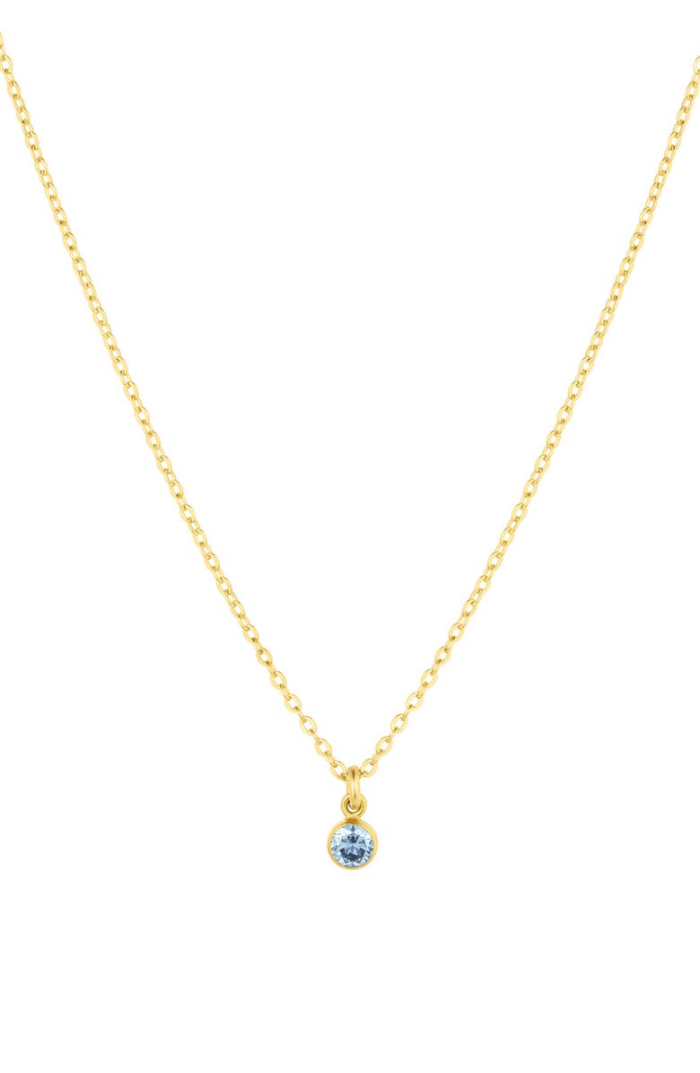 Set & Stones Birthstone Charm Necklace, Main, color, Gold / March