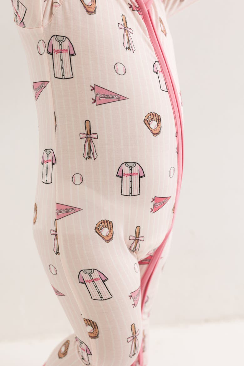 Baseball Zipper Romper, Alternate, color, Pink