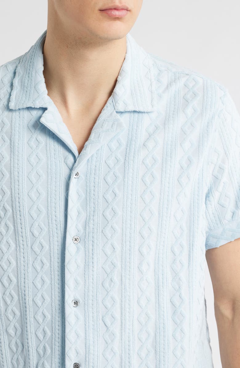 Rails Maverick Textured Knit Camp Shirt, Alternate, color, Coastal Blue