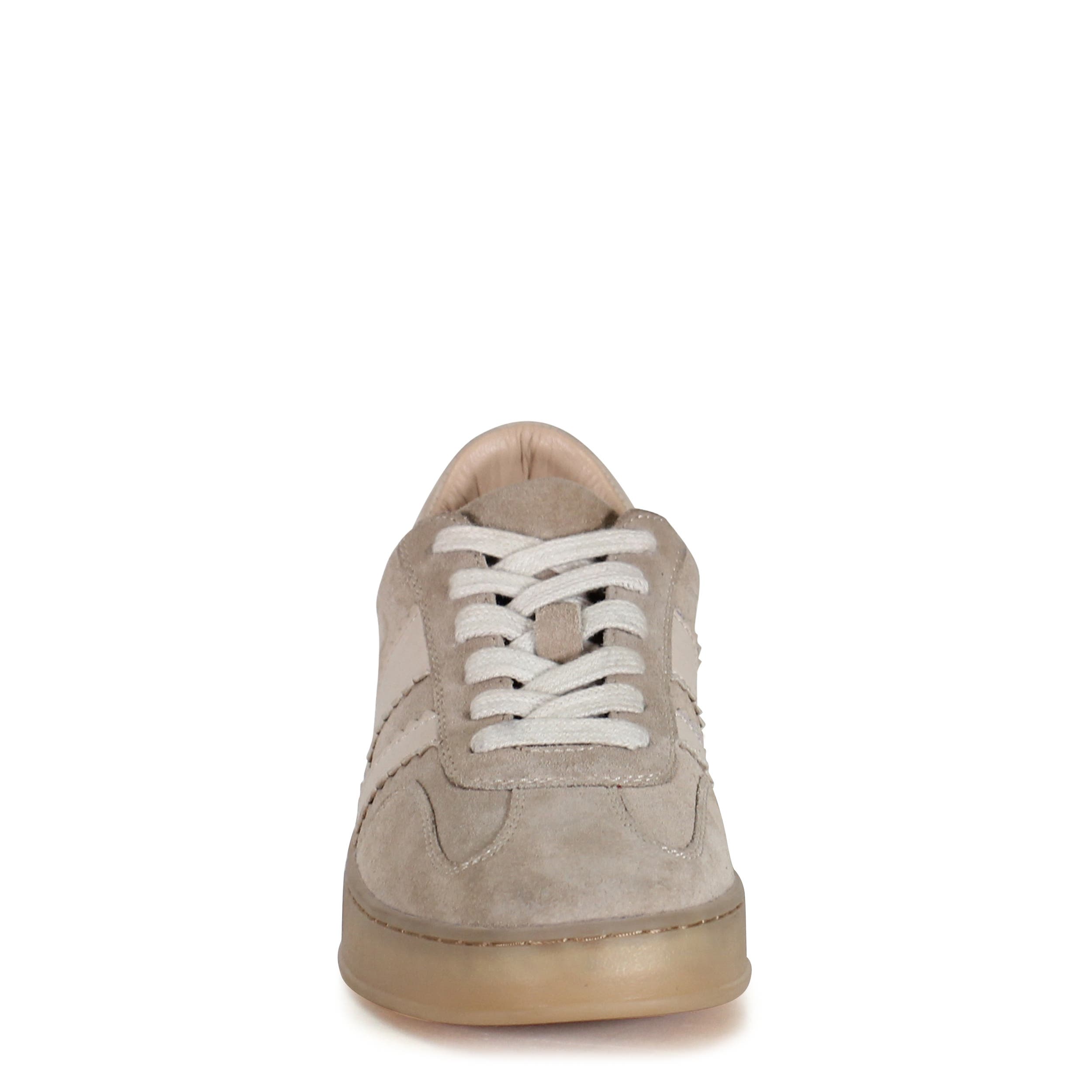 Diba True JON QWILL Lace Up Suede Sneaker, Alternate, color, Taupe/Bone