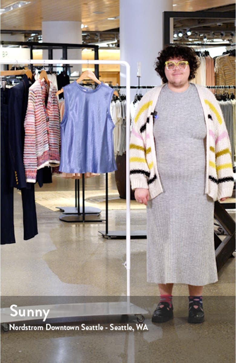 Frayed Edge Sleeveless Satin Shell, sales video thumbnail