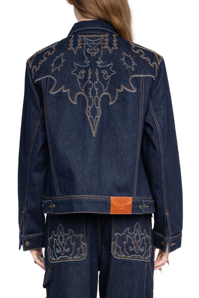Bases Western Denim Jacket, Alternate, color, BRUT