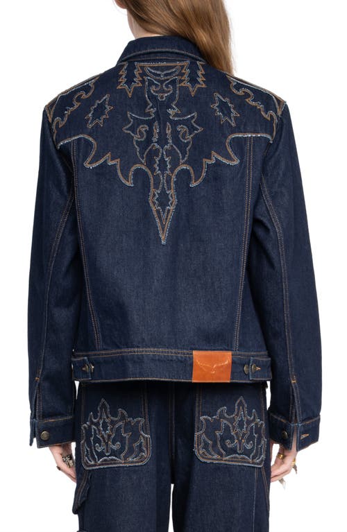 Zadig & Voltaire Bases Western Denim Jacket In Blue