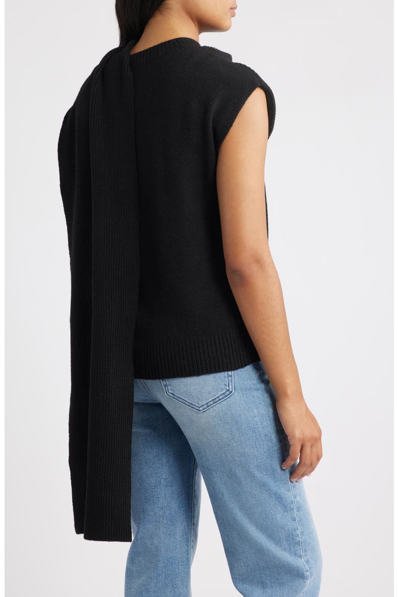 Scarf Sweater, Alternate, color, BLACK