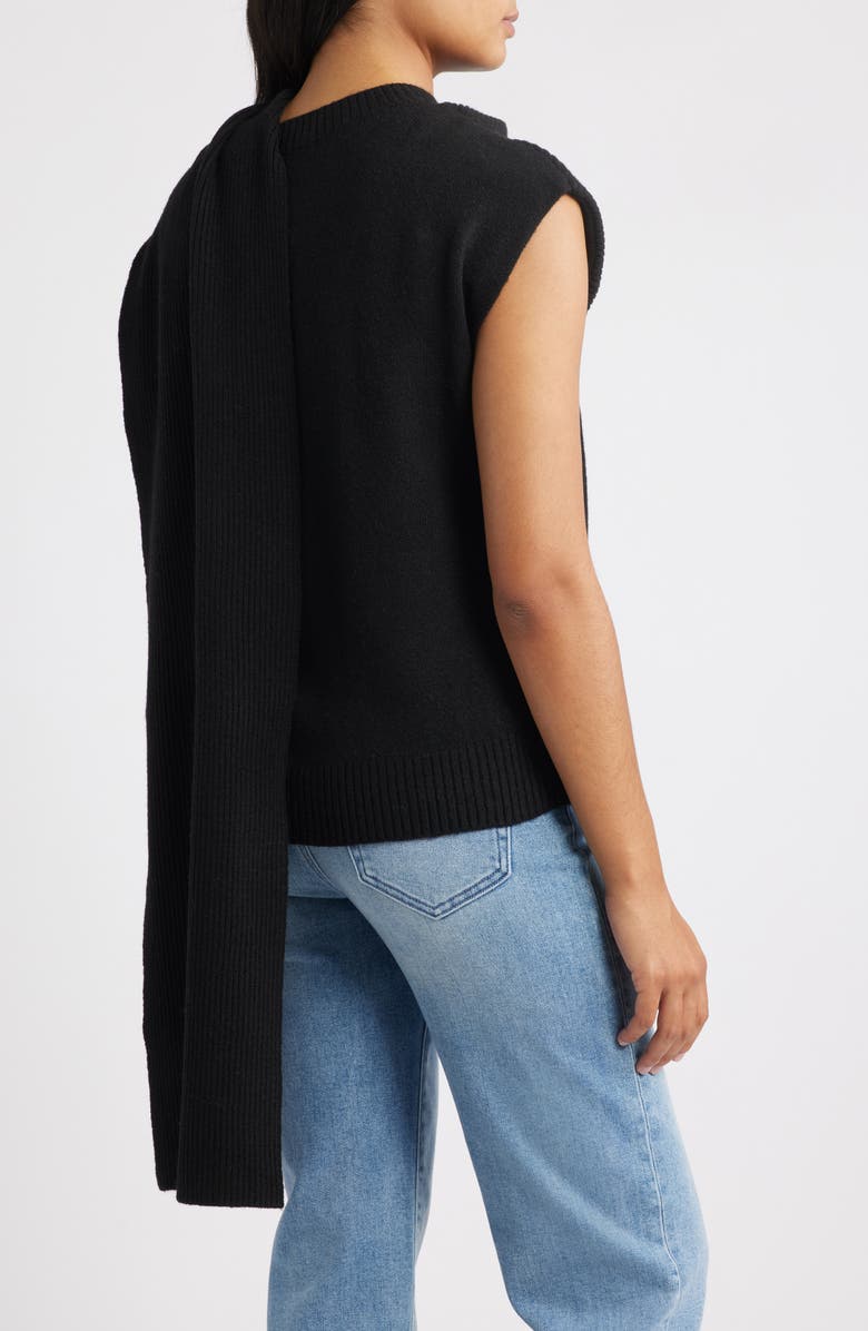 Wit & Wisdom Scarf Sweater, Alternate, color, Black