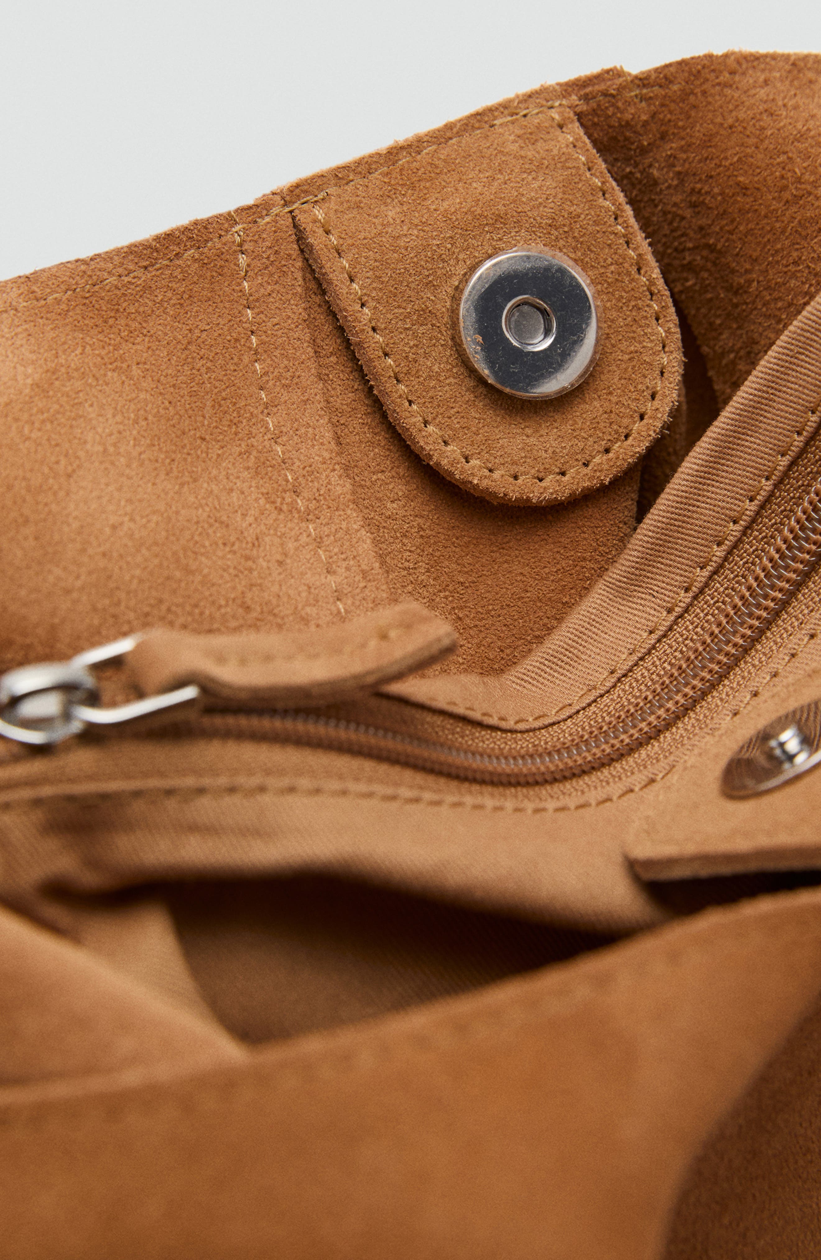 MANGO Suede Shoulder Bag, Alternate, color, Leather