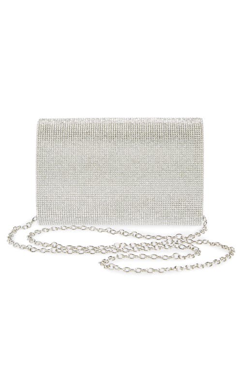 Jessica Mcclintock Alexis Rhinestone Crossbody Clutch In Silver