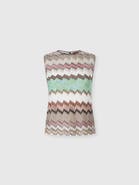 Missoni Sleeveless Crew-neck Top In Viscose Lamé With Snake Motif