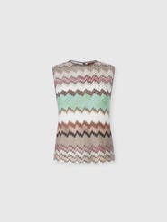 Missoni Sleeveless Crew-neck Top In Viscose Lamé With Snake Motif