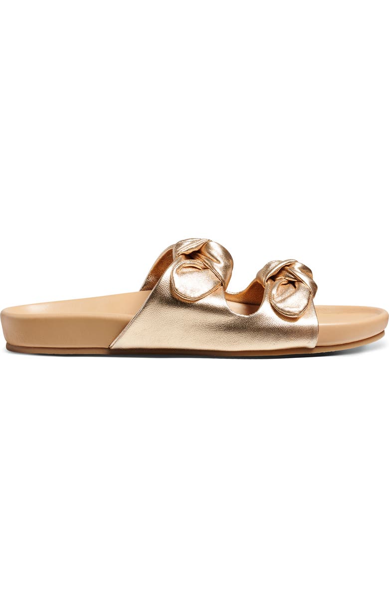 Beek Coquette Knot Slide Sandal, Alternate, color, Gold Metallic