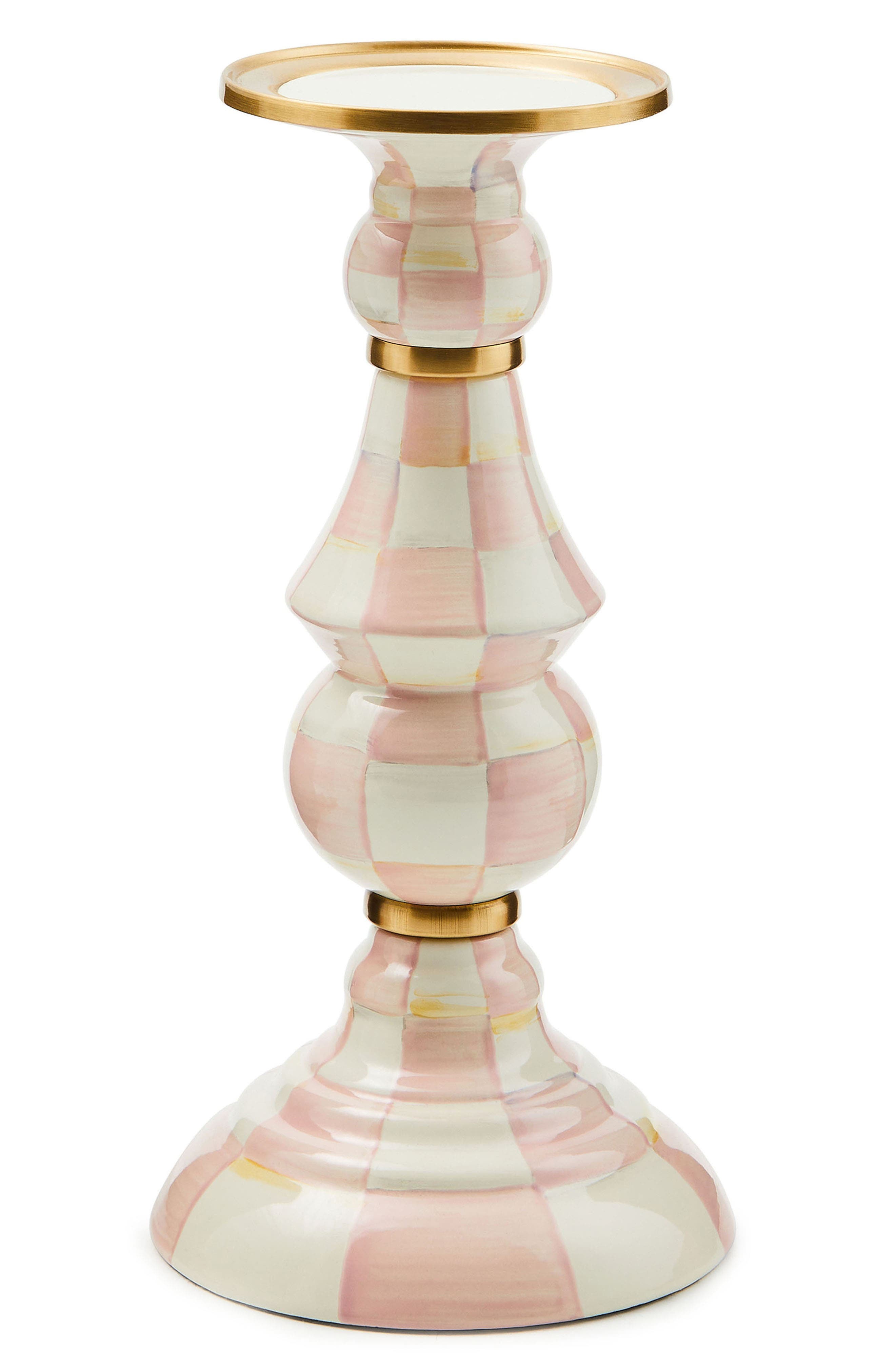 MacKenzie-Childs Rosy Check Candleholder - Thumbnail 2