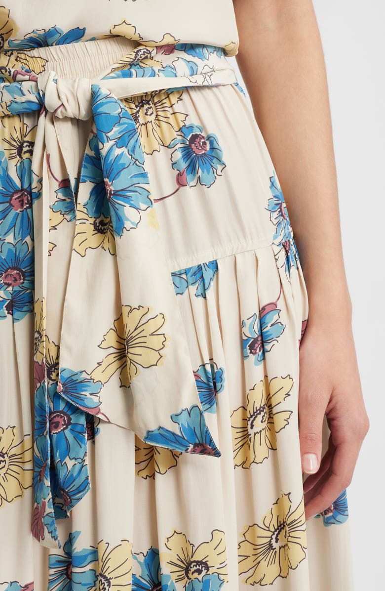 THE GREAT. The Highland Floral Midi Skirt, Alternate, color, Sun Gold Floral