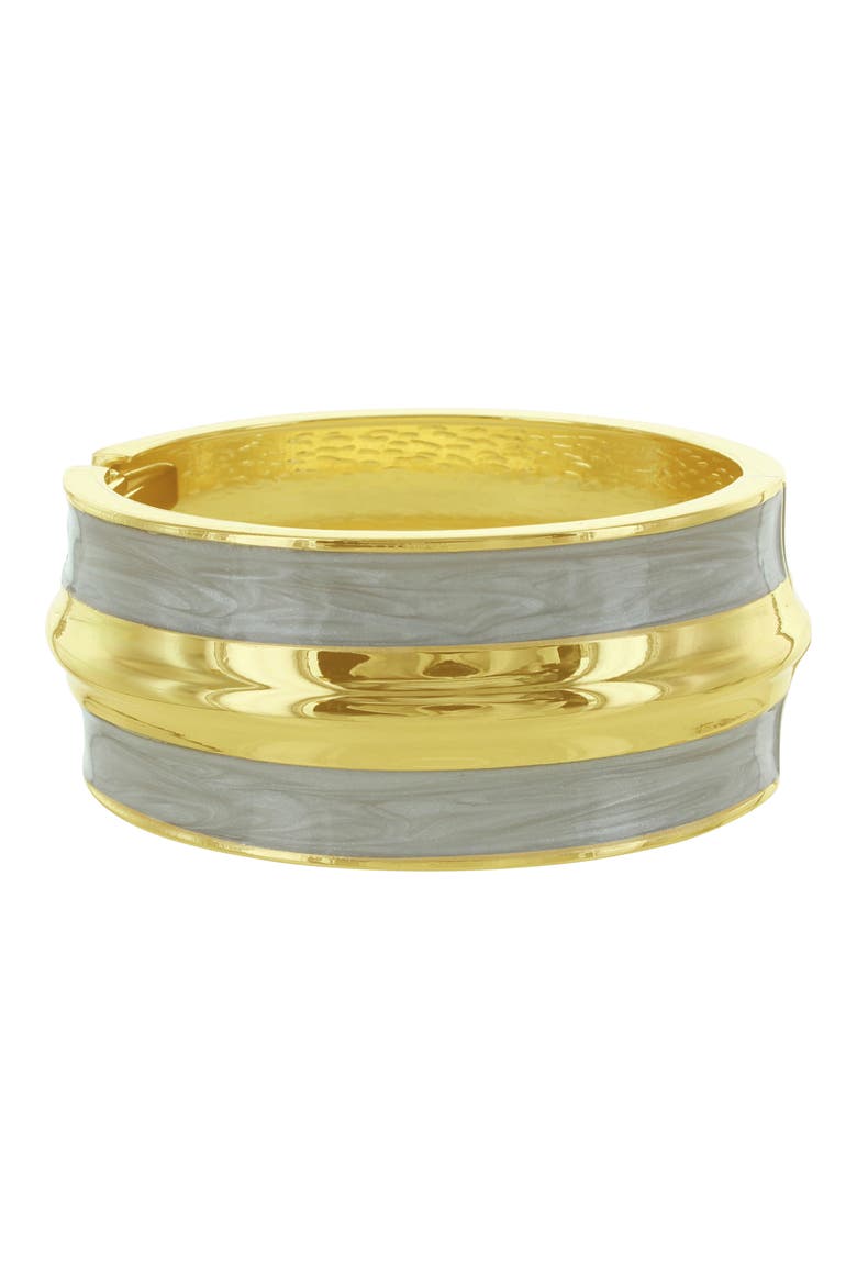 Fifi Enamel Bangle Bracelet, Alternate, color, GOLD / IVORY