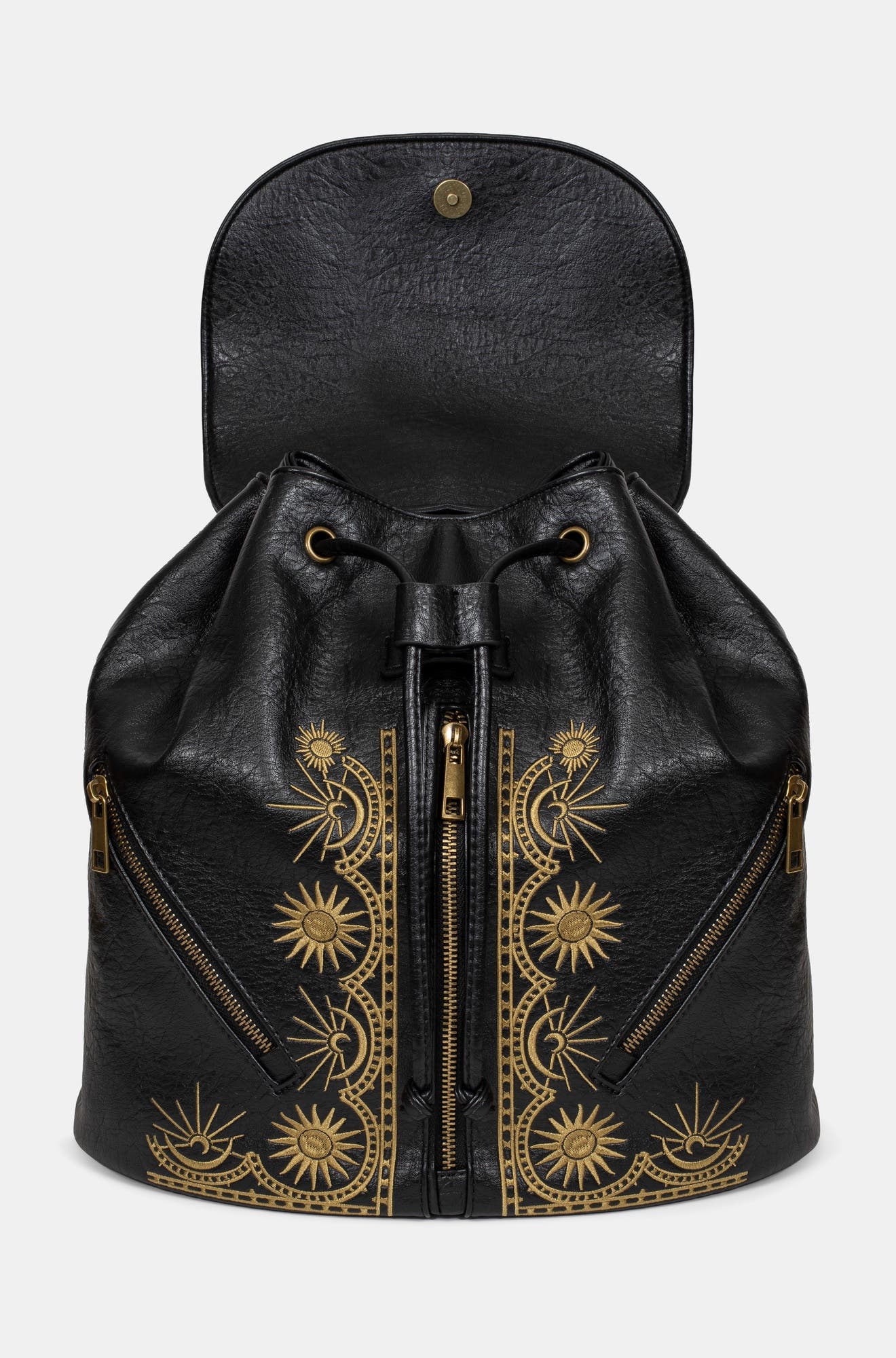 Lunara Celestial Embroidered Backpack, Alternate, color, Black