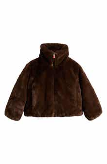 Save The Duck Kids' Ceri Reversible Faux Fur Puffer Jacket