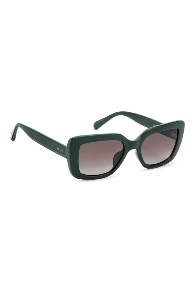 52mm Gradient Rectangular Sunglasses, Alternate, color, GREEN/ BROWN SF