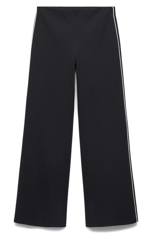 Shop Mango Side Stripe Track Pants In Black
