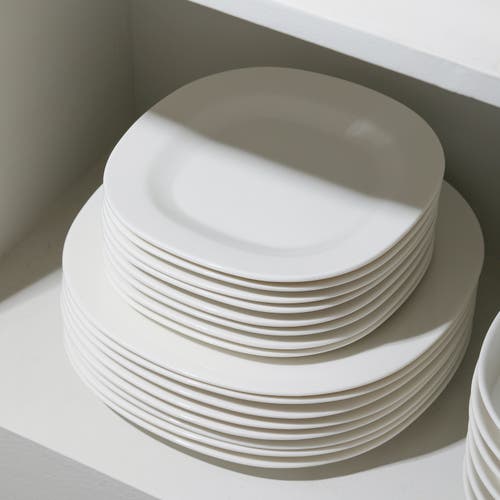 Stone Lain Quadro Porcelain 4-piece Dinner Plate Set In White