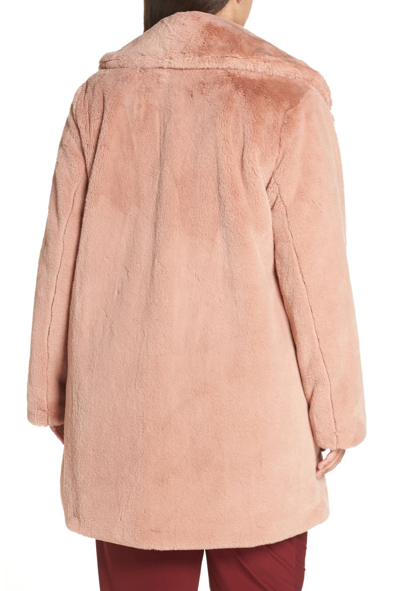 Faux Fur Coat, Alternate, color, BLUSH