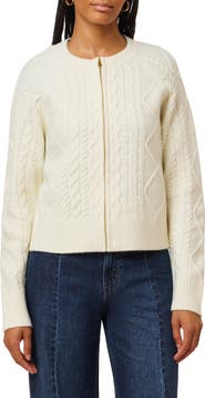 Scotch & Soda Cable Knit Zip Front Cardigan Sweater